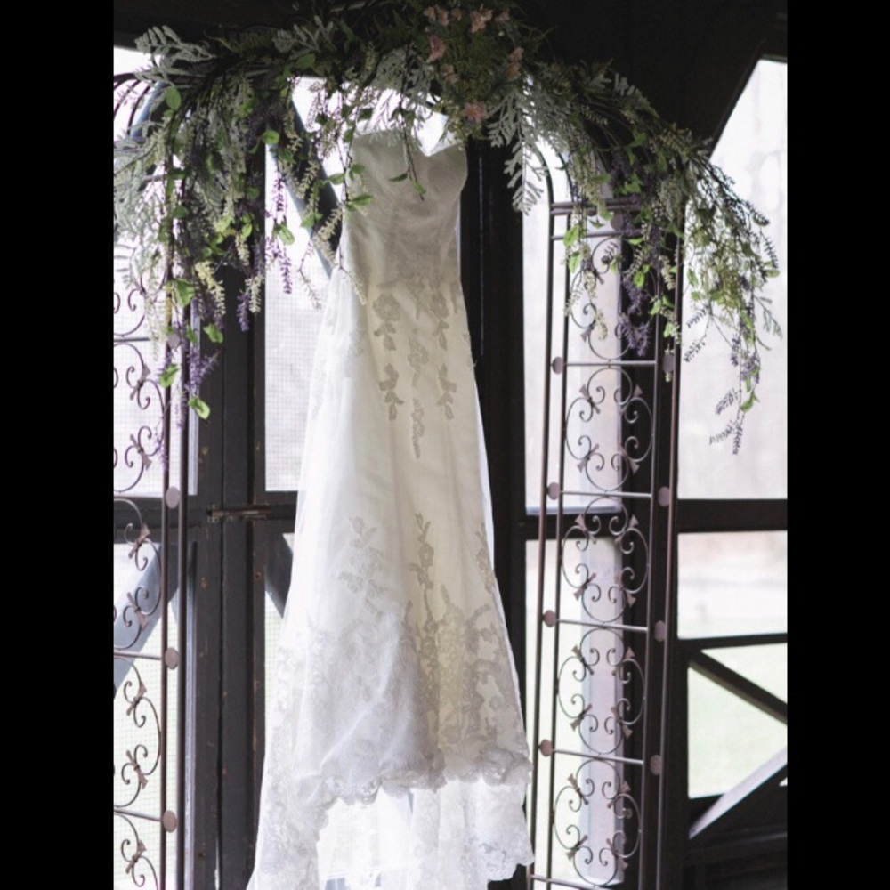 Eden Bridals Lace Strapless Wedding Dress - Picture 4 of 8